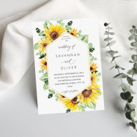 Zonnebloem en Eucalyptus Floral Weddenschap - Wit