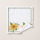 Zonnebloem en herfst van de libellen bad handdoek (Wasdoekje)