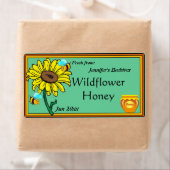 Zonnebloem en Honey Pot Etiket (Insitu)