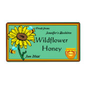 Zonnebloem en Honey Pot Etiket (Voorkant)