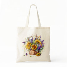 Zonnebloem en Lavendel Mand Tas
