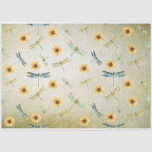 Zonnebloem en Libelle Serie Design 6 Tissuepapier