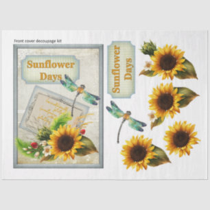 Zonnebloem en Libelle Serie Design 9 Tissuepapier