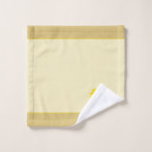 Zonnebloem en monogram op lichtbeige bad handdoek (Wasdoekje)