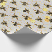 Zonnebloem en ontwerp van de Bee-reeks Tien Cadeaupapier (Hoek)