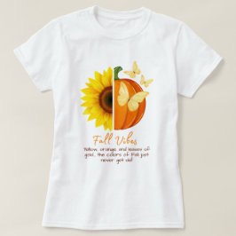 Zonnebloem en Pompoen Herfst T-Shirt