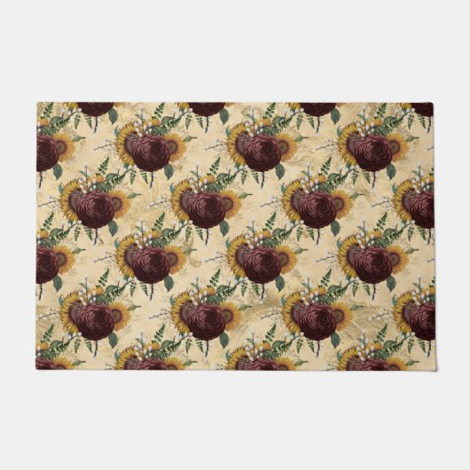 Zonnebloem en Ranunculus Deurmat (Voorkant)