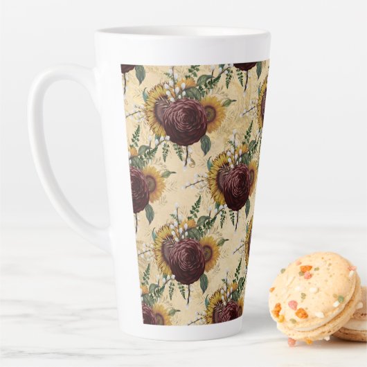 Zonnebloem en Ranunculus Latte Mok (In situ)