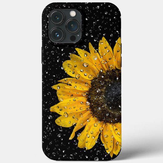Zonnebloem en regendruppels Case-Mate iPhone case (Achterkant)