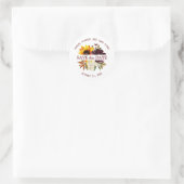 Zonnebloem en Roos Bewaar de datumenvelopzegel Ronde Sticker (Tas)