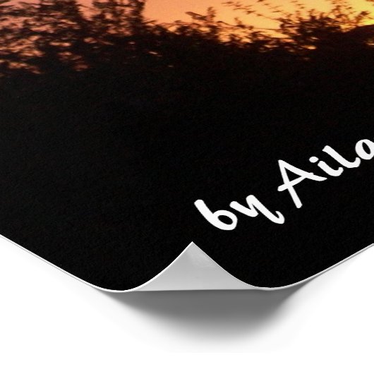 ZONNEBLOEM EN ROZE ZOMERZONSONDERGANG POSTER (Hoek)