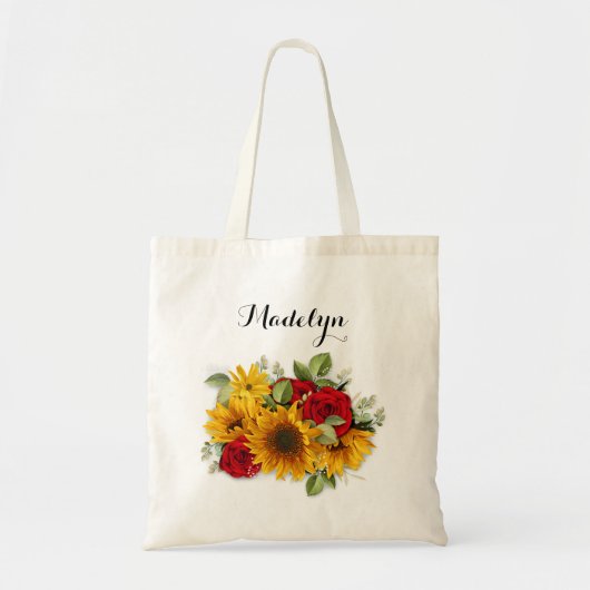 Zonnebloem en Rozen Bridesmaid Bags Tote Bag (Voorkant)