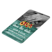 Zonnebloem en Rozen sparen de Datum Magnet Magneet (Linkerzijde)