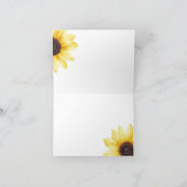 Zonnebloem en schuur hout Dank u Blauw Bedankkaart (Binnen)