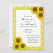 Zonnebloem en Stippen Verjaardagslunch Kaart (Voorkant)