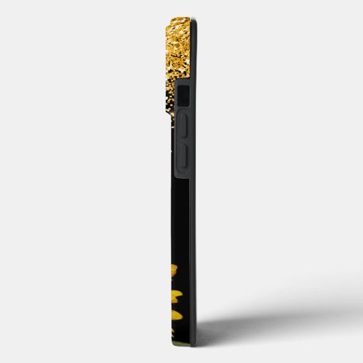 Zonnebloem en strooisel met naam Case-Mate iPhone case (Achterkant / Links)