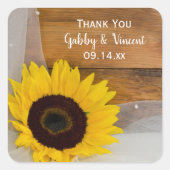 Zonnebloem en Veil country Weddenschap Dank je Lab Vierkante Sticker (Voorkant)