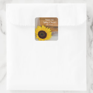 Zonnebloem en Veil country Weddenschap Dank je Lab Vierkante Sticker