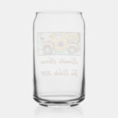 zonnebloem en vrachtwagen. Harris-Walz 2024 Blikvorm Glas (Achterkant)