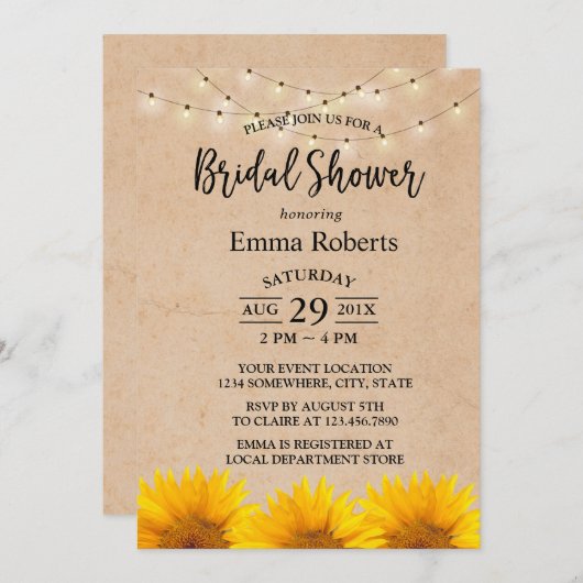 Zonnebloem en Vrijgezellenfeest van de Kraft van h Kaart (Voorkant / Achterkant)