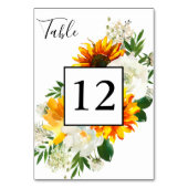 Zonnebloem en witte rozengriep - Wit 2 Kaart (Achterkant)