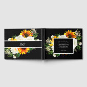 Zonnebloem en witte rozenstekels - zwart gastenboek (Volledig)