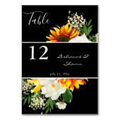 Zonnebloem en witte rozenstekels - zwart kaart (Achterkant)