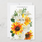 Zonnebloem en witte rozenstekelwortel kaart (Achterkant)