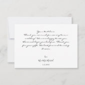 Zonnebloem en witte rozenvaste flora bedankkaart (Achterkant)