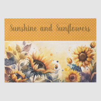 Zonnebloem en zonnebloemen in het najaar/valkleur tissuepapier
