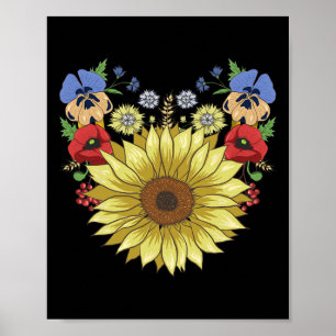 Zonnebloem enpoppies Grappige Oekraïense Bloem Oek Poster
