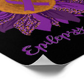Zonnebloem Epilepsy Bewustheid - Paars lint Poster (Hoek)