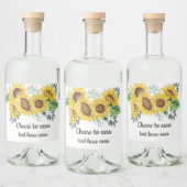 zonnebloem, etiket met bloemkolen (Flessen)