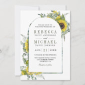 Zonnebloem Eucalyptus Arch QR Code Weddenschap Kaart (Voorkant)