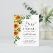 Zonnebloem Eucalyptus Baby Sprinkle Invite (Staand voorkant)