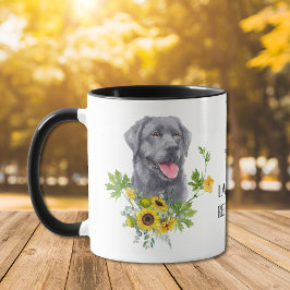 Zonnebloem Eucalyptus Black Labrador Retriever Dog Mok