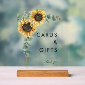 Zonnebloem Eucalyptus Bloemen Trouwkaarten en Gift Acryl Bord (Neutraal)