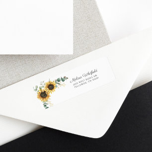 Zonnebloem Eucalyptus Bloemendecoratie Retouradres Etiket