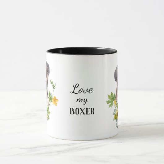 Zonnebloem Eucalyptus Boxer Dog Mok (Midden)