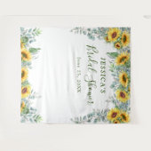 Zonnebloem Eucalyptus Bruiloftsfotoshoot Achtergro Wandkleed (Voorkant (horizontaal))