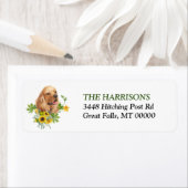 Zonnebloem Eucalyptus Buff Cocker Spaniel Etiket (Insitu)