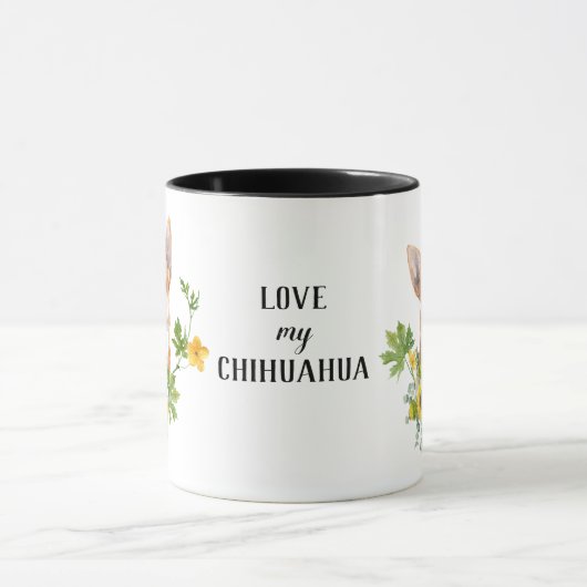 Zonnebloem Eucalyptus Chihuahua Dog Mok (Midden)