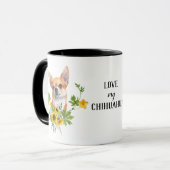 Zonnebloem Eucalyptus Chihuahua Dog Mok (Voorkant links)