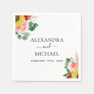 Zonnebloem Eucalyptus Country Waterverf Weddenscha Servet