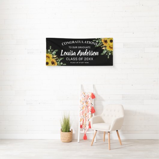 Zonnebloem, Eucalyptus en Afstuderen van goudConfe Spandoek (Insitu)