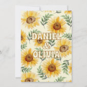 Zonnebloem Eucalyptus Floral Botanical Wedding Bedankkaart (Achterkant)