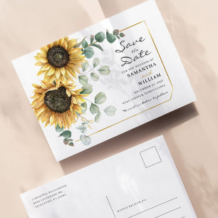 Zonnebloem Eucalyptus Floral botanisch behalve de  Aankondigingskaart