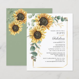 Zonnebloem Eucalyptus Floral Script 50th Birthday 