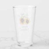 Zonnebloem Eucalyptus Floral Weddenschap Bridesmai Glas (Achterkant)