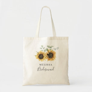 Zonnebloem Eucalyptus Floral Weddenschap Bridesmai Tote Bag